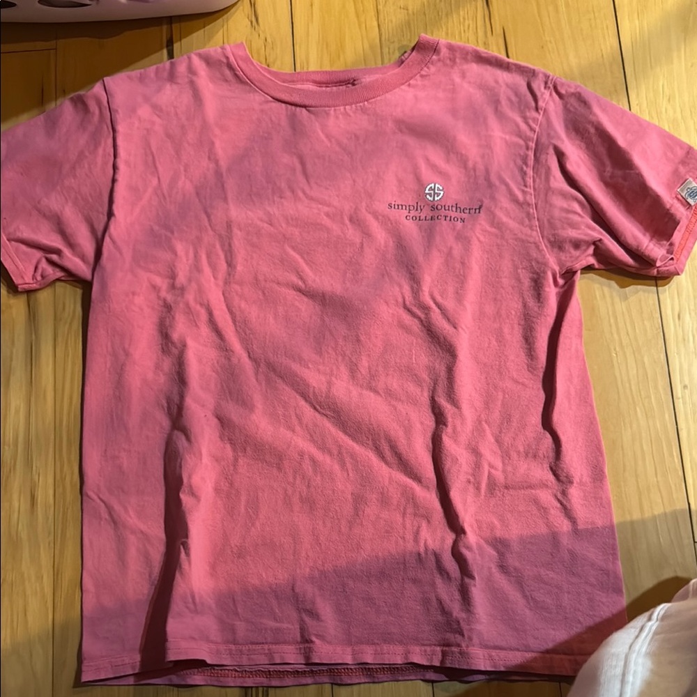 Simply Southern Pink Casual Crew-Neck Tee